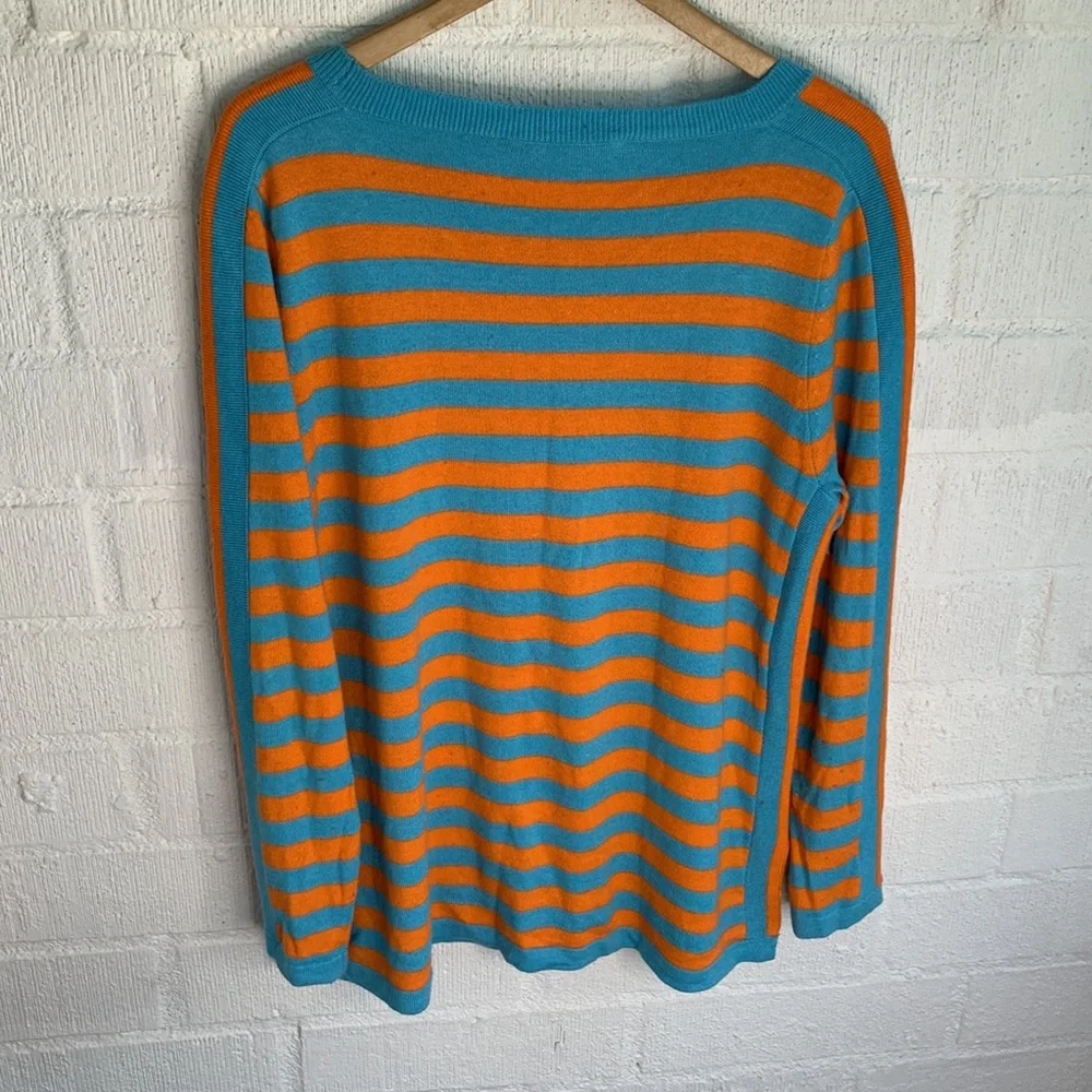 Soft Surroundings Cashmere/Wool Blend Striped Crew Neck Sweater Sz L - Picture 7 of 7